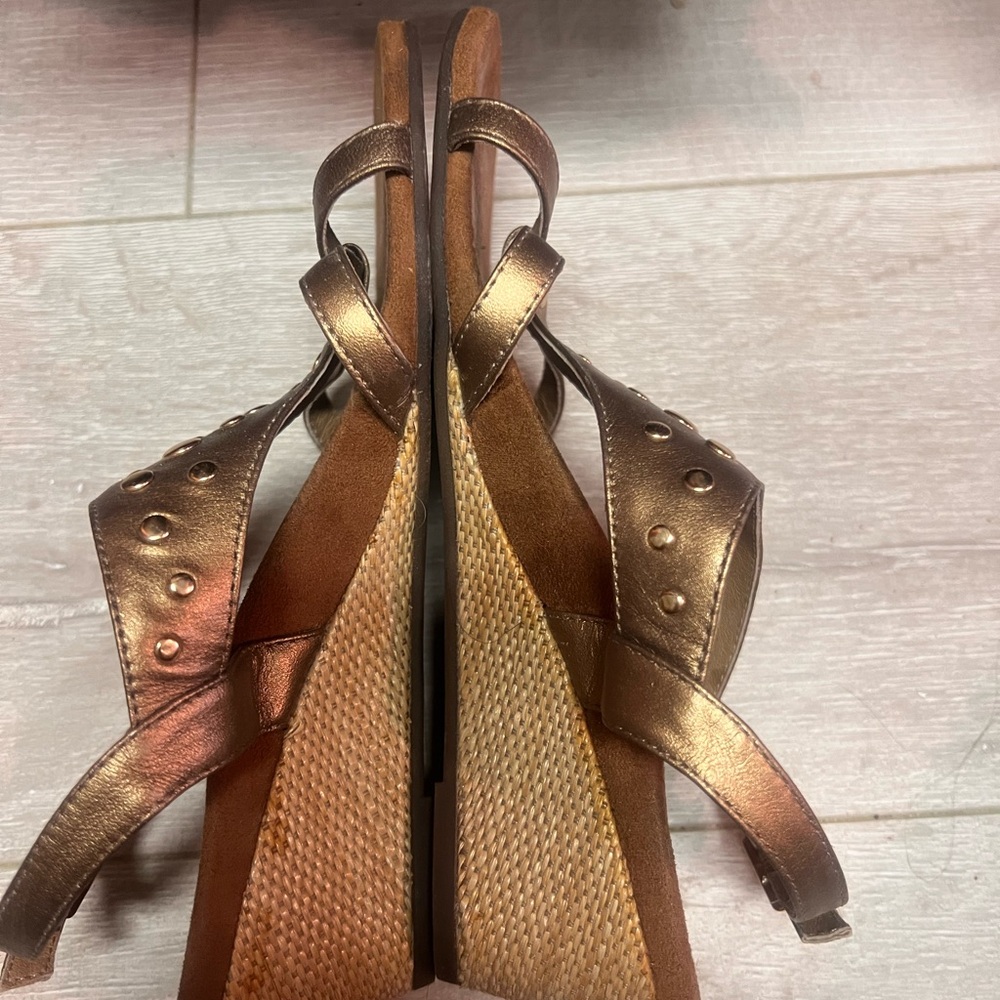Bronze Wedge Sandals
